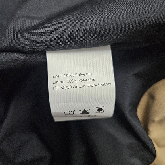 Echt Essentia Tan Puffer Full Zip Hooded Down Jacket Small - Picture 12 of 13